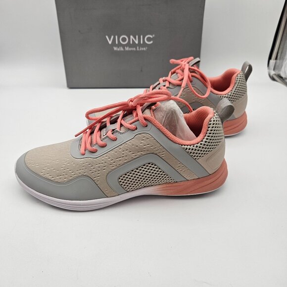 Vionic Agile JoJo Ombre Comfort Sneakers Grey Peach  Womens Sz 9 NIB - Picture 3 of 7